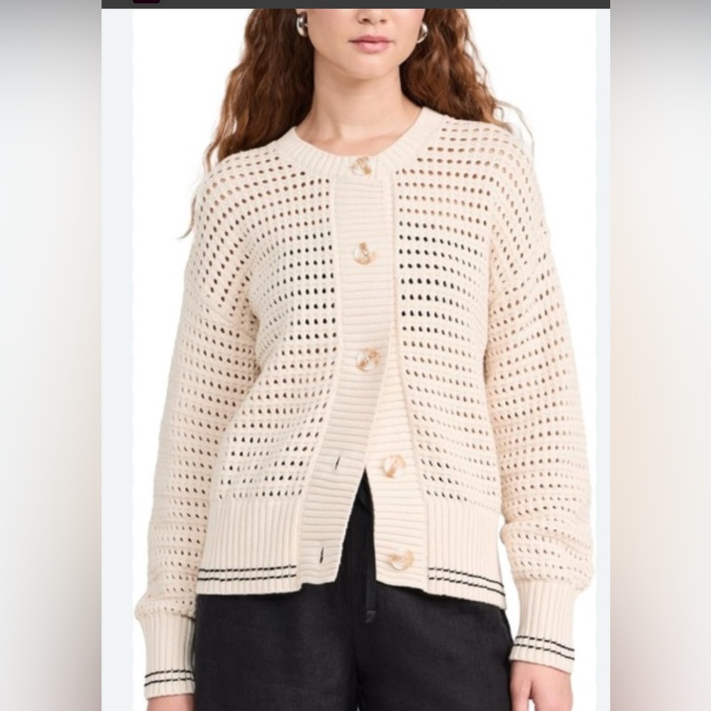 Magaschoni Cream Open-Knit Cardigan